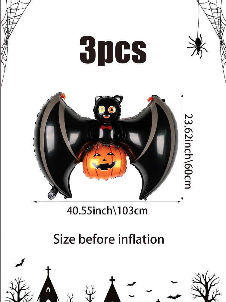 1/3PCS Giant Black Bat Balloons with Wing Party Balloon For Cute Birthday Halloween Foil Balloons Decoraton 6