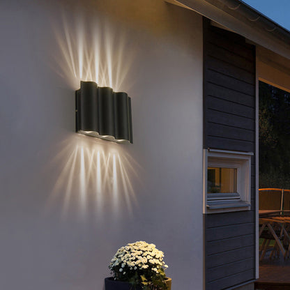 LuxRoyale Modern Outdoor Wall Sconce Black Up Down Light Fixture