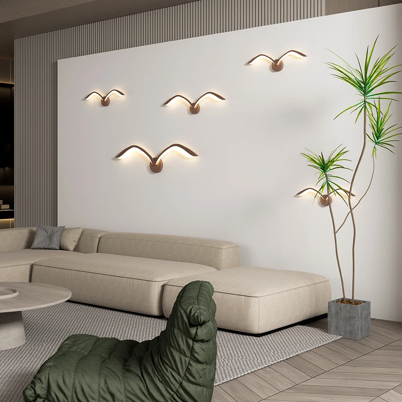 Lumora Nordic Seagull LED Wall Sconce - Modern Minimal Wing Design, Wall-Mounted