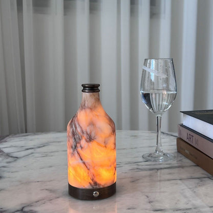 RoyaleGlow Natural Alabaster Modern Accent Lamp - Elegant Bottle Shaped Table Light