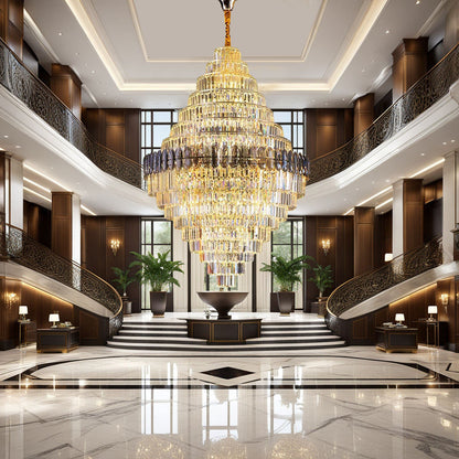 RoyaleGlow Anwar Crystal Chandelier Custom Size Luxury