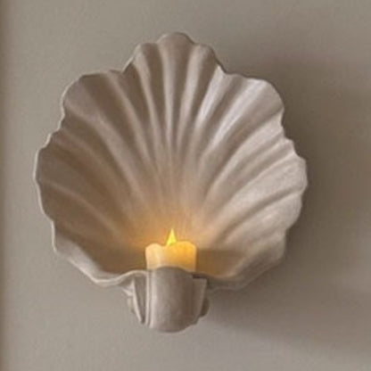 LuxRoyale Coastal Shell Wall Sconce Candle Holder-Sculptural Art Deco Design