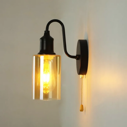 Lumora Modern Industrial Wall Sconce - Adjustable Dimmable Glass Pendant Fixture