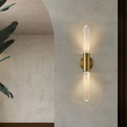 RoyaleGlow Modern Black Linear LED Wall Sconce | Frosted Glass Tube for Ambient Lighting