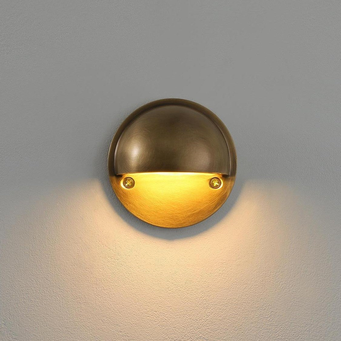 Royelux Modern Half-Moon Wall Sconce - Brushed Brass Industrial Downlight