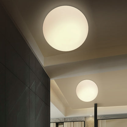 Lumora Modern Opal Glass Sphere Ceiling Light for Hallway