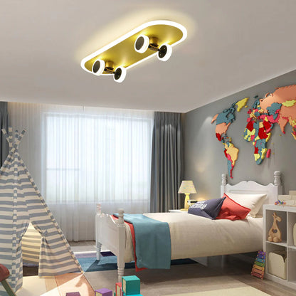 RoyaleGlow Dimmable LED Skateboard Ceiling Light for Modern Kid's Rooms