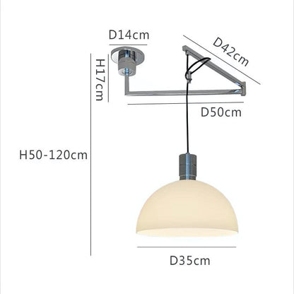 RoyaleGlow Modern Dome Pendant Light with Adjustable Swing Arm