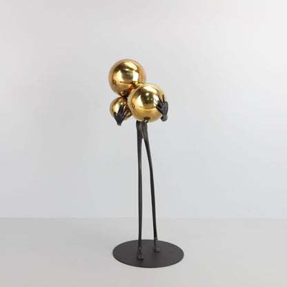 Royelux Modern Abstract Metal & Gold Sphere Sculpture - Elegant Home Decor Figurine