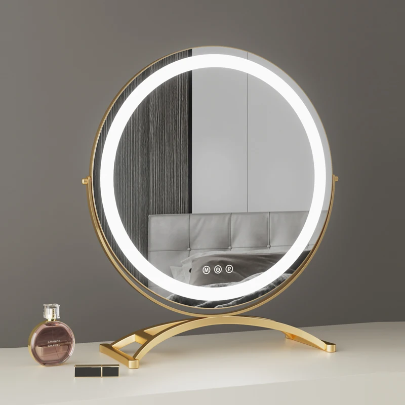 RoyaleGlow Round LED Vanity Mirror with Smart Touch & 360° Rotation