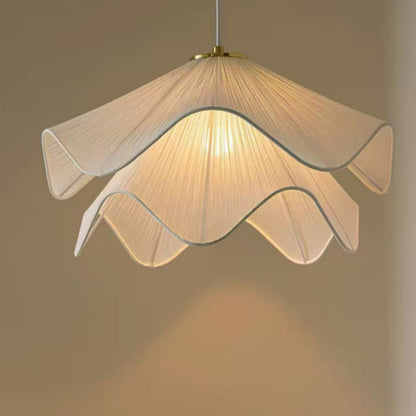 LuxRoyale Serene Fabric Tiered Ceiling Pendant Light for Modern Home Decor