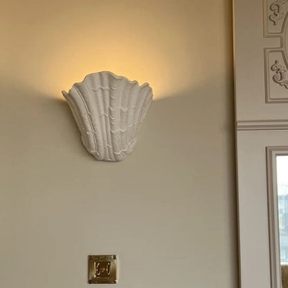RoyaleGlow Handcrafted Plaster Seashell Sconce - Organic Modern Wall Light