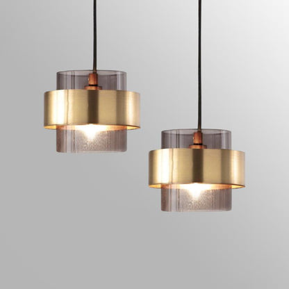 LuxRoyale Modern Gold & Glass Pendant Light for Dining Room or Kitchen Island