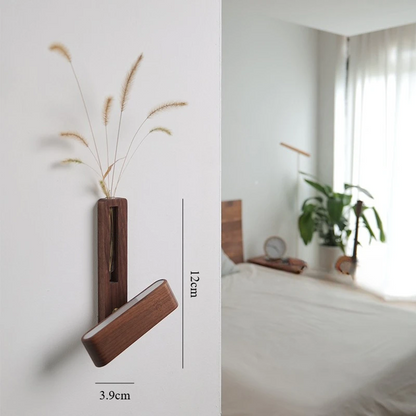 Royelux Rotating Wood Wall Sconce with Vase | Modern LED Light & Planter