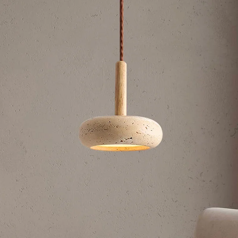 LuxRoyale Minimalist Copper Frosted Glass Pendant Lamp With Stone Accent for Soft Bedroom Lighting