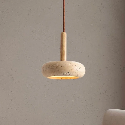 LuxRoyale Minimalist Copper Frosted Glass Pendant Lamp With Stone Accent for Soft Bedroom Lighting