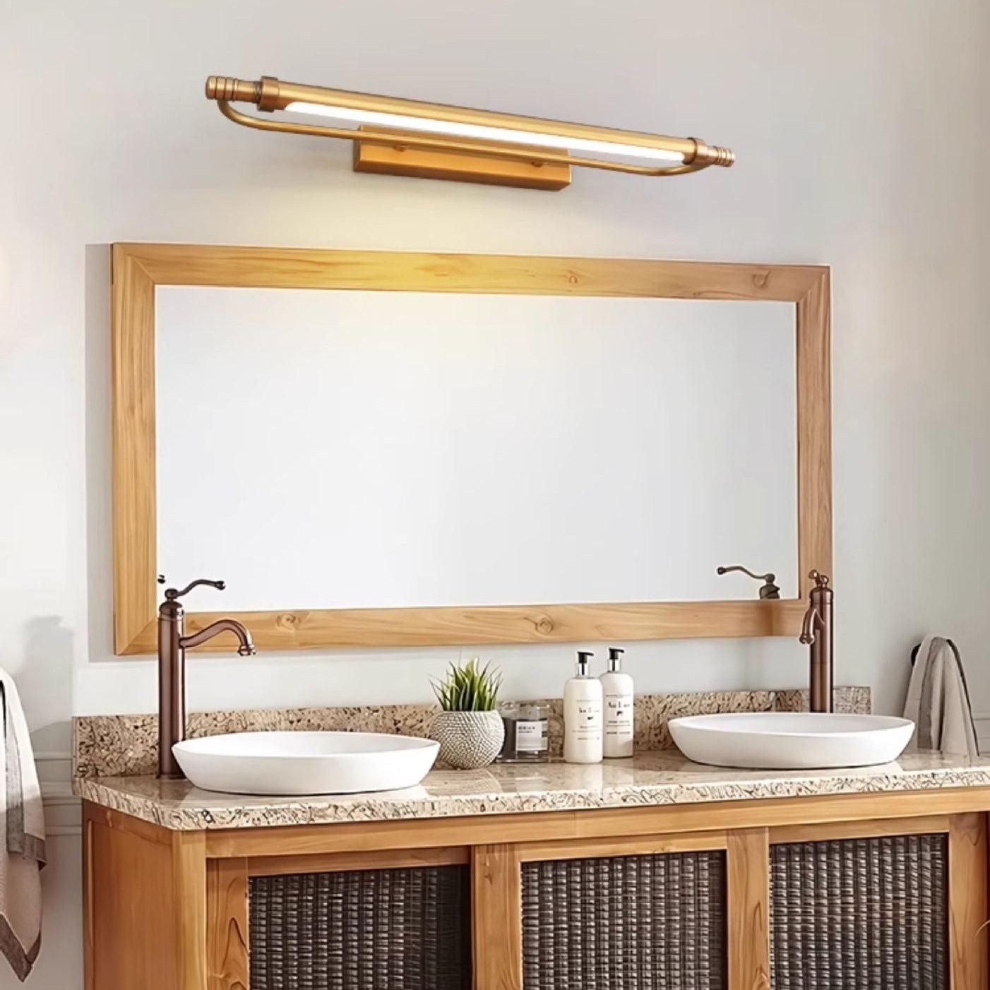 RoyaleGlow LED Vanity Light for Bathroom Mirror- Waterproof Warm White Mirror Lamp