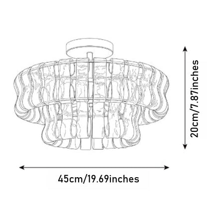 RoyaleGlow Murano Glass Semi Flush Mount Ceiling Light Fixture
