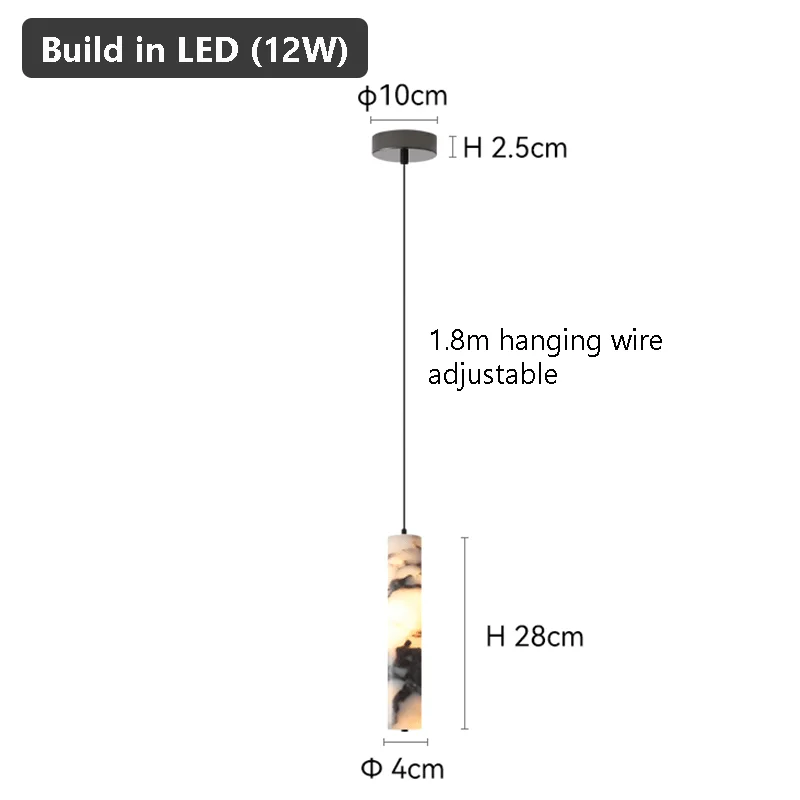 Rayvia Luxury Natural Stone Cylinder Pendant Light for Kitchen Island