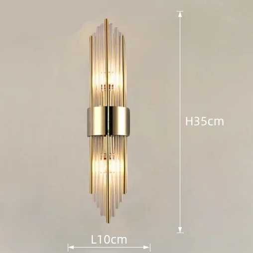 Royaleva Modern Gold Crystal Wall Sconce Lamp - Nordic Luxury Bedroom Wall Lighting