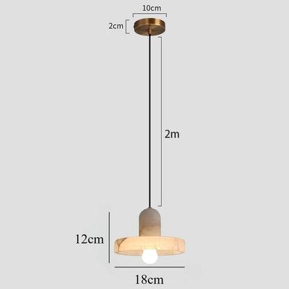 Royelux Marble Dining Pendant Light-Modern Minimalist White Stone Fixture