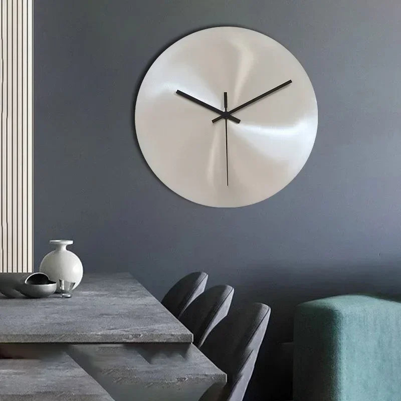 Royaleva Minimalist Olive Stainless Steel Wall Clock, Silent Quartz Movement