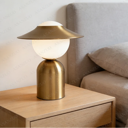 Royallure Retro Table Lamp with Adjustable Brightness and Glass Globe Shade
