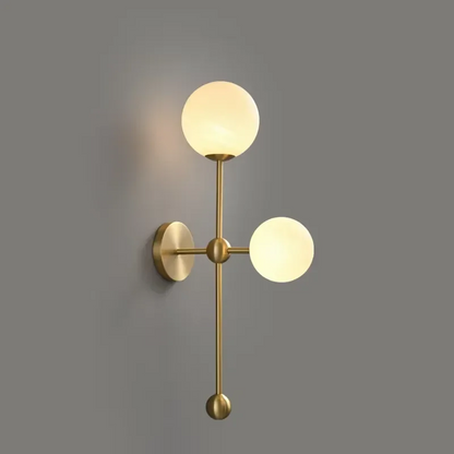 RoyaleGlow Modern Brass Glass Wall Sconce Lighting