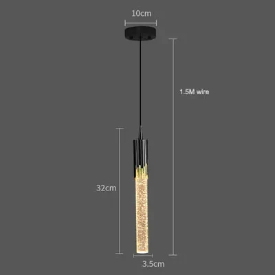 Royelux Modern Gold Crystal LED Pendant Light for Bedside or Island