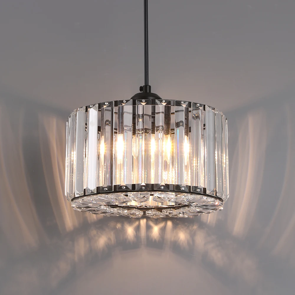 LuxRoyale Round Crystal Chandelier Pendant Light for Dining Room or Foyer