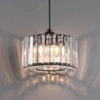 LuxRoyale Round Crystal Chandelier Pendant Light for Dining Room or Foyer