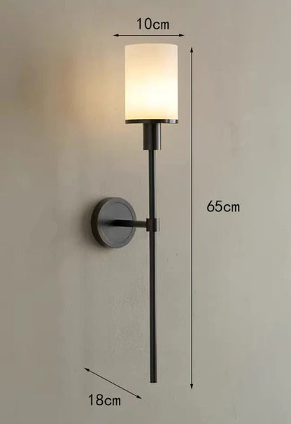 Royelux Modern Alabaster Wall Sconce - Elegant Transitional Brass & Glass Light