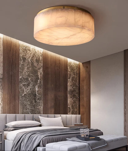 Royelux Alabaster Round Flush Mount Ceiling Light for Elegant Interiors
