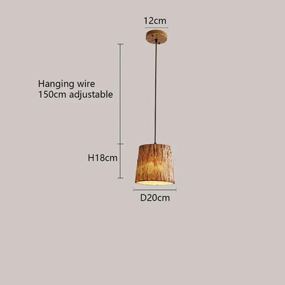 Lumora Natural Wooden Pendant Light, Rustic Modern Warm Ambient Home Decor Fixture