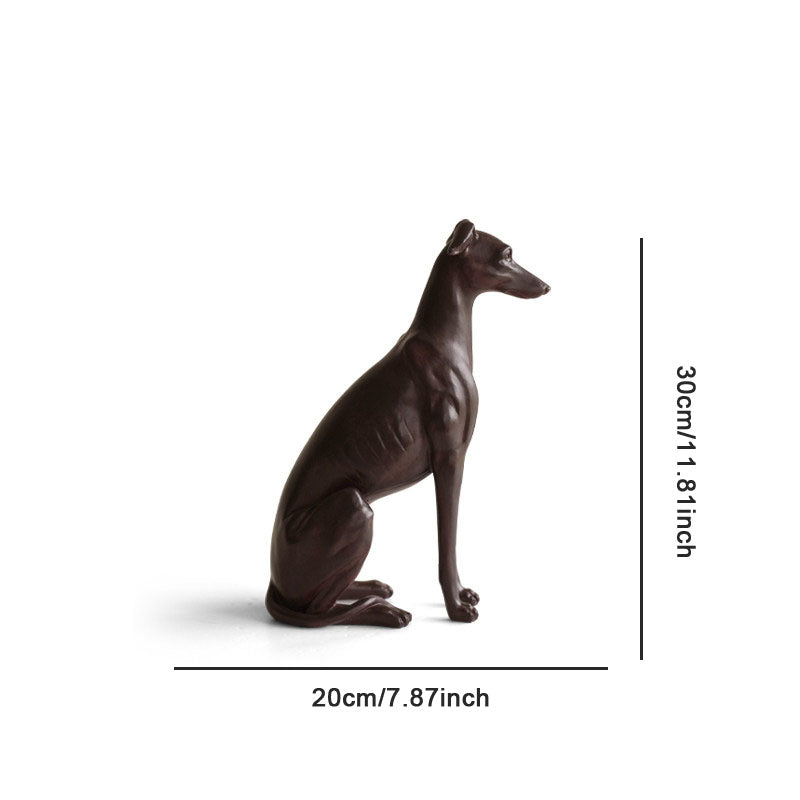 LuxRoyale Elegant Greyhound Sculpture-Dog Statue Decor.