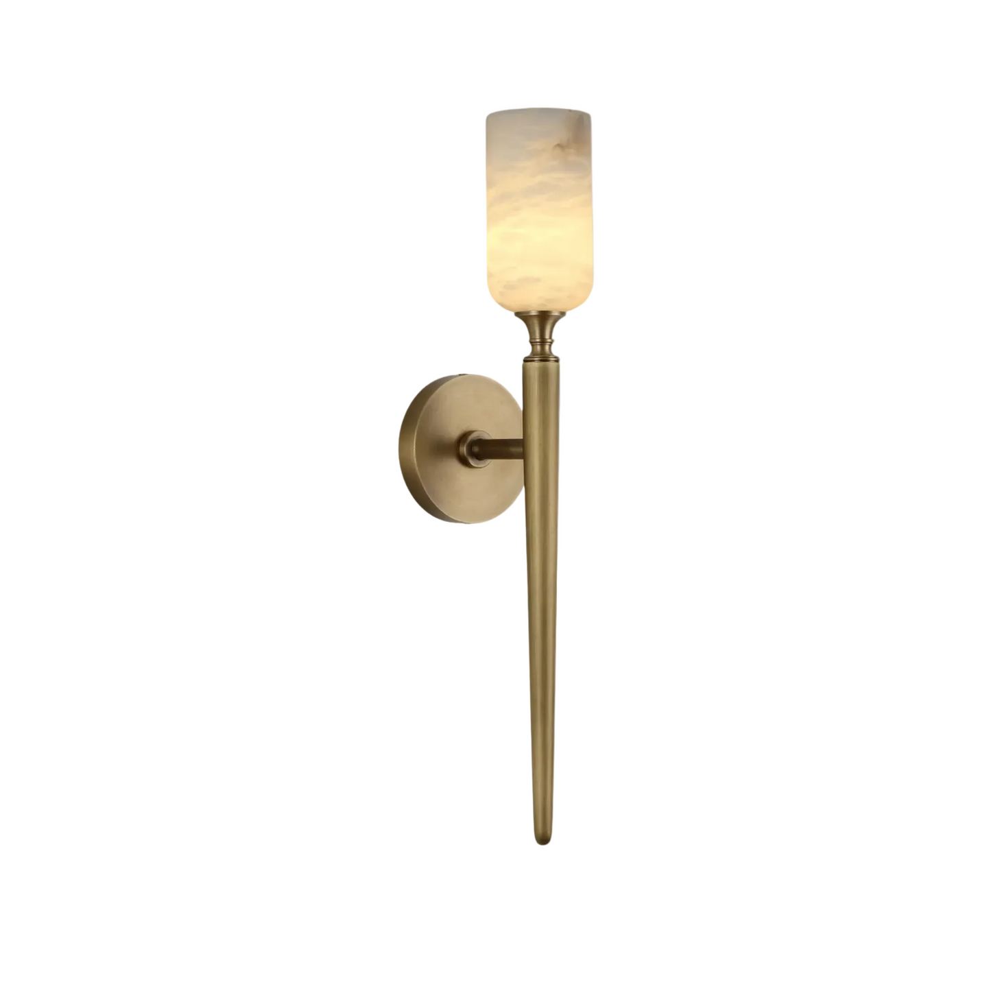 Royelux Natural Alabaster Wall Sconce - Modern Brass Lighting for Elegant Interiors