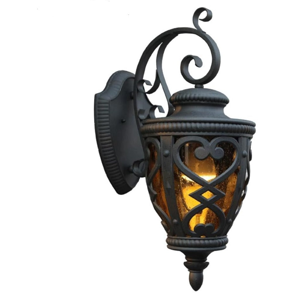LuxRoyale Vintage Outdoor Wall Sconce with Bubble Glass & Aluminum Frame-IP33 Waterproof