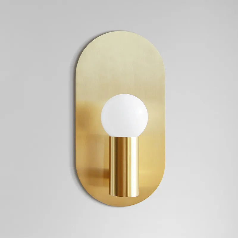 RoyaleGlow Modern Oval Gold Wall Sconce-Minimalist LED Light Fixture
