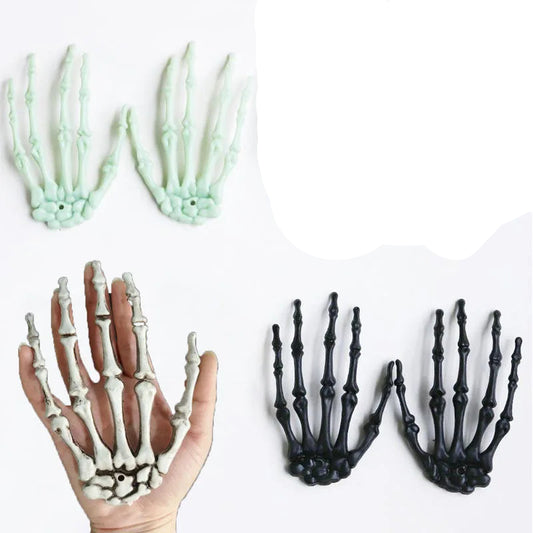 1 Pair Skeleton Hands Plastic Human Hand Horror Halloween Decoration Prop Halloween Decor Ghost Carnival Festival Party Supply 0