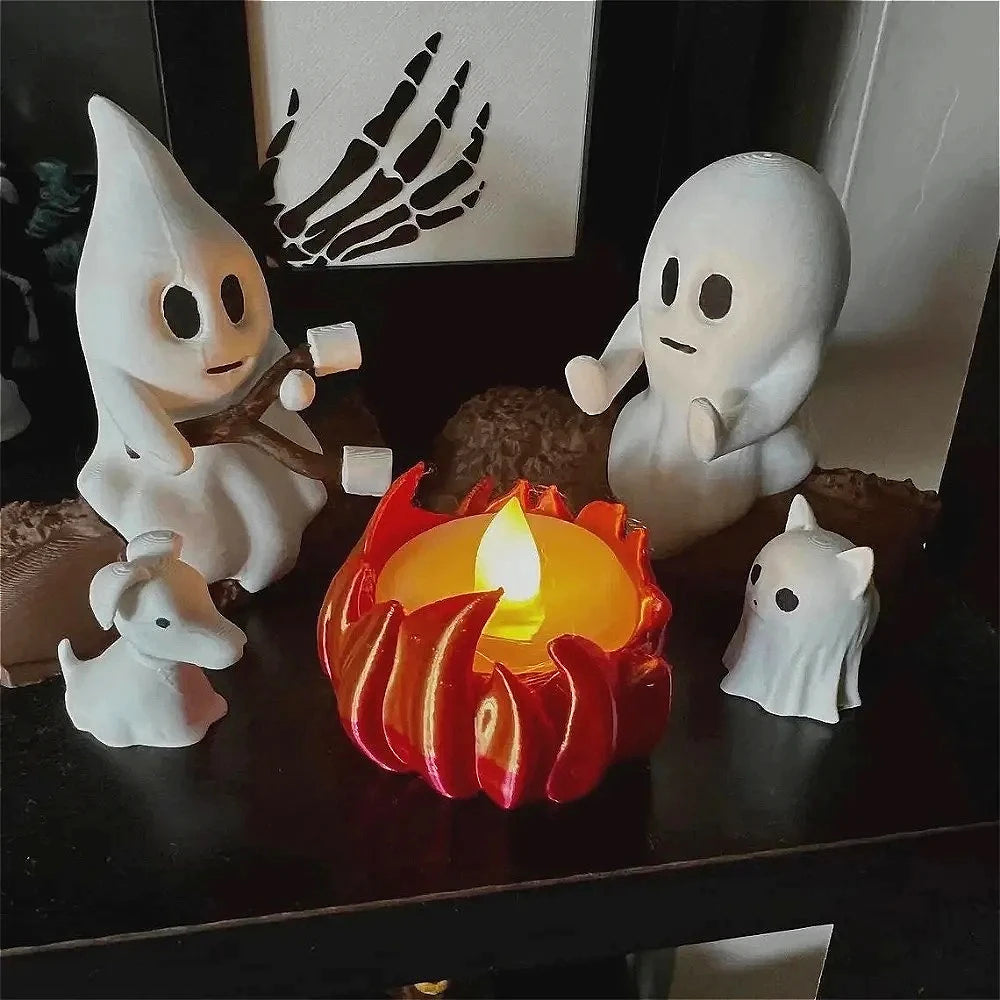 1 Set Halloween Ghost Campfire Decor Spooky Outdoor Party Haunted House Props Scary Backyard Scene Gathering Decoration Gift 0