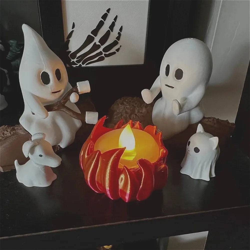 1 Set Halloween Ghost Campfire Decor Spooky Outdoor Party Haunted House Props Scary Backyard Scene Gathering Decoration Gift 8