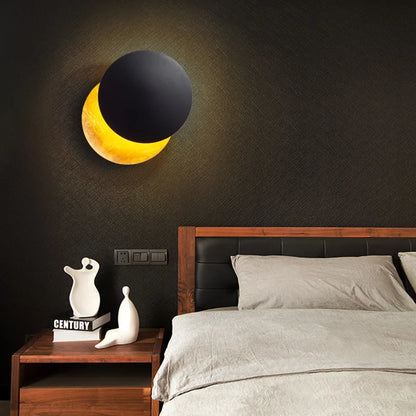 RoyaleGlow Rotatable Moon Phase LED Wall Sconce - Modern Adjustable Lighting for Bedroom & Hallway
