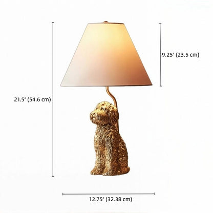 LuxRoyale Golden Doodle Dog Table Lamp - Elegant Resin Puppy Accent Light