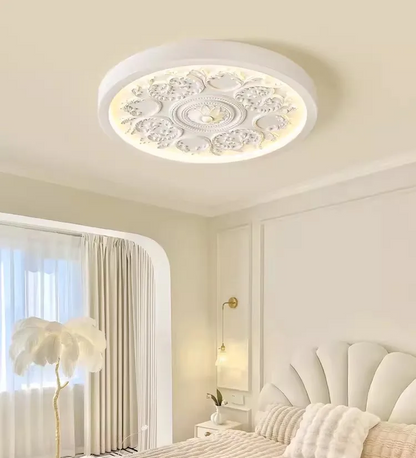 Royaleva Flush Mount Ceiling Light with Dimmable Built In LED for Living Room and Bedroom