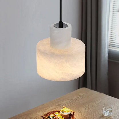 LuxRoyale Alabaster Stone Pendant Light - Adjustable Hanging Lamp