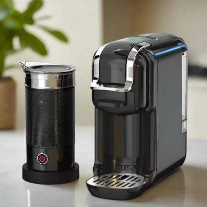 5-in-1 Coffee Machine – 20-Bar Multiple Capsule Brewer with Milk Frother