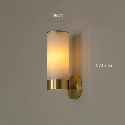 RoyaleGlow Modern Brass & Alabaster Wall Sconce - Elegant Up/Down Lighting