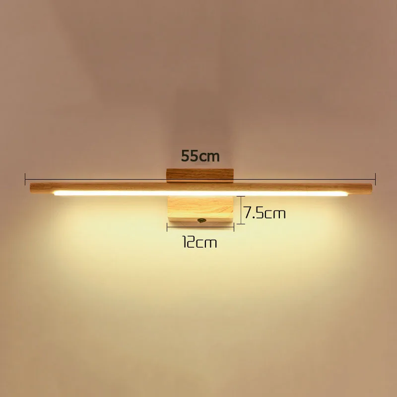 RoyaleGlow Modern LED Wooden Wall Sconce Vanity Light Fixture