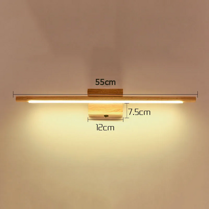 RoyaleGlow Modern LED Wooden Wall Sconce Vanity Light Fixture