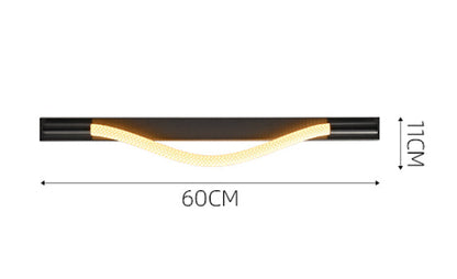 LuxRoyale Modern Black LED Wall Sconce - Flexible Wave Design for Ambient Lighting